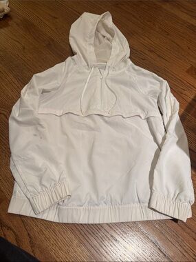 Lululemon White Hooded Pullover Windbreaker